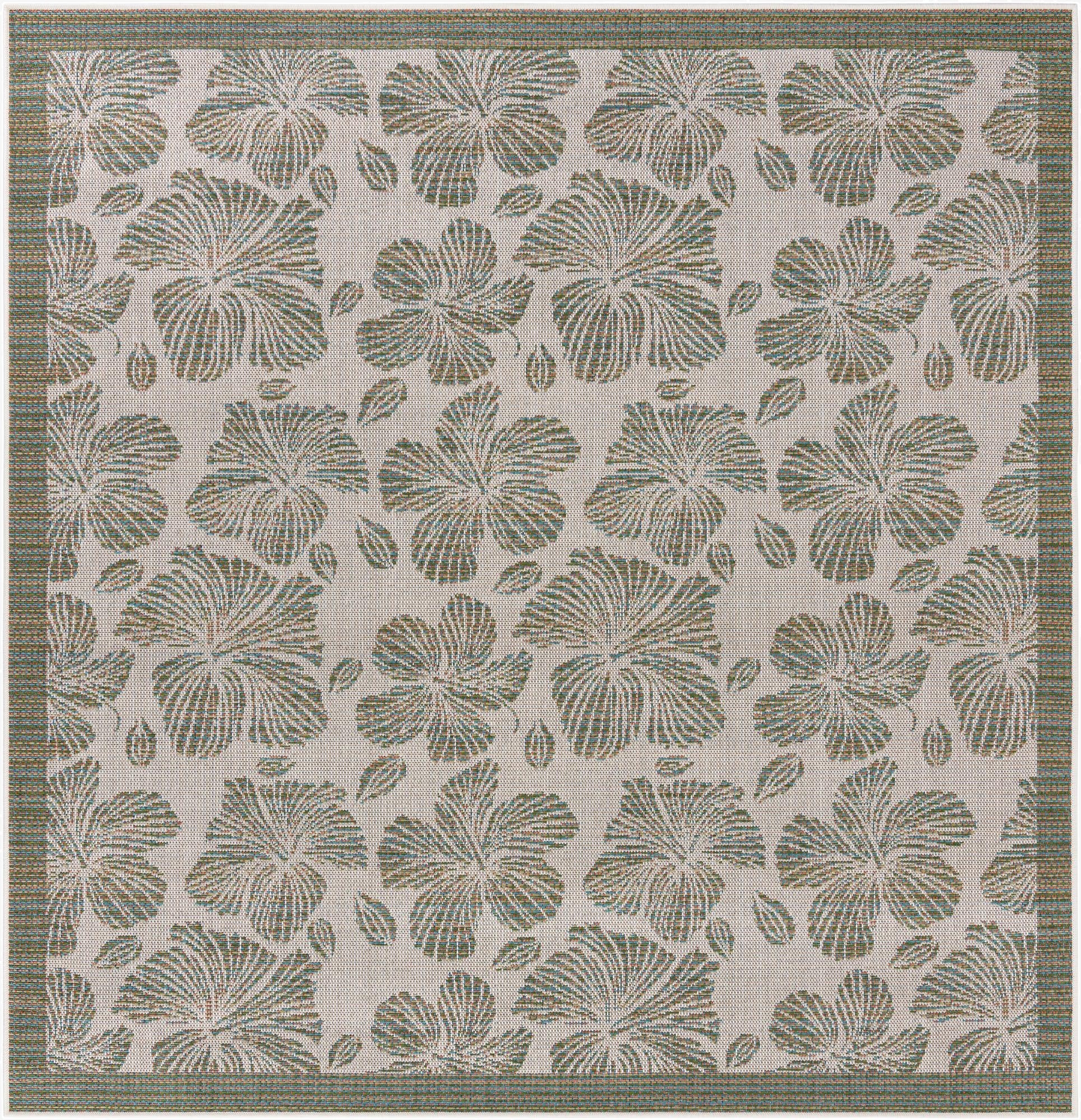  7' 10 x 7' 10  Washable Baja Indoor / Outdoor Square Rug