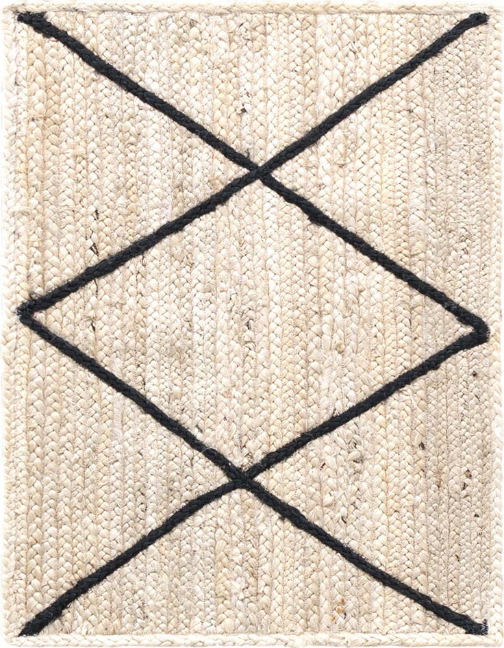 Detail image of  2' x 3' 1  Hand Braided Jute Rug