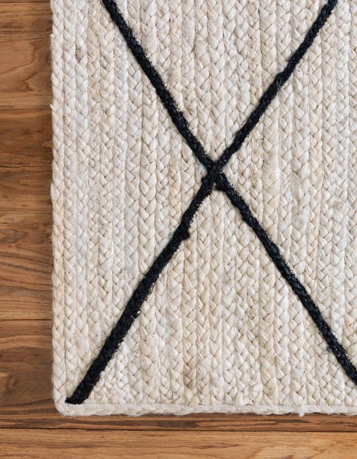 Detail image of  2' 2 x 6' 1  Hand Braided Jute Runner Rug