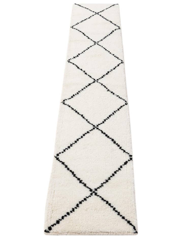 Detail image of  1' 3 x 8' 2  Hand Knotted Safiya Moroccan Wool Table Runner Rug