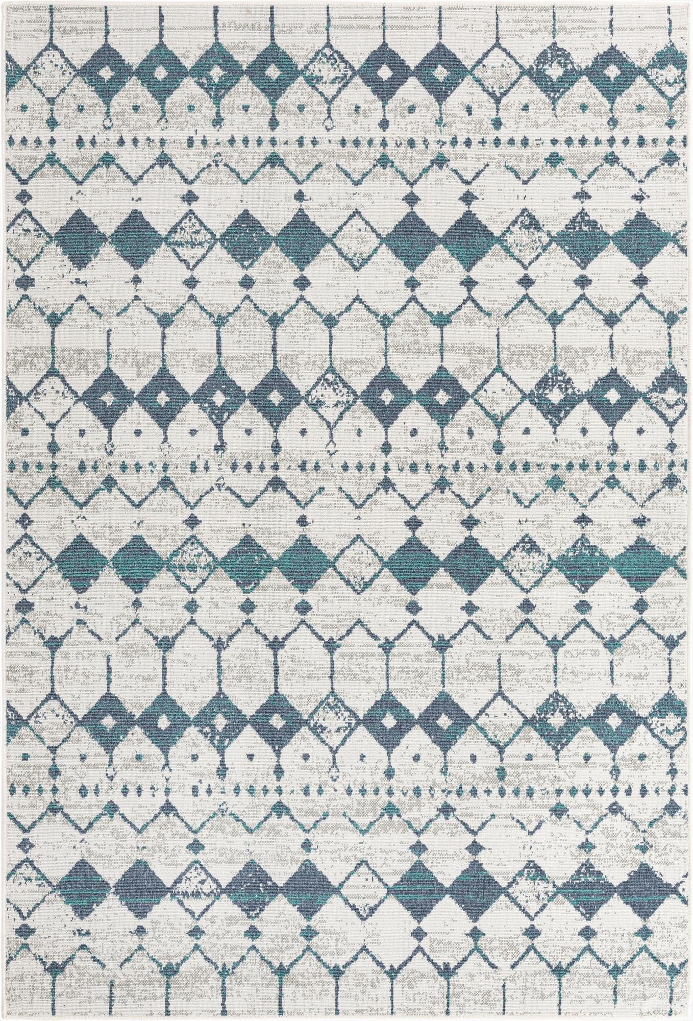  6' x 9'  Washable Lattice Indoor / Outdoor Rug