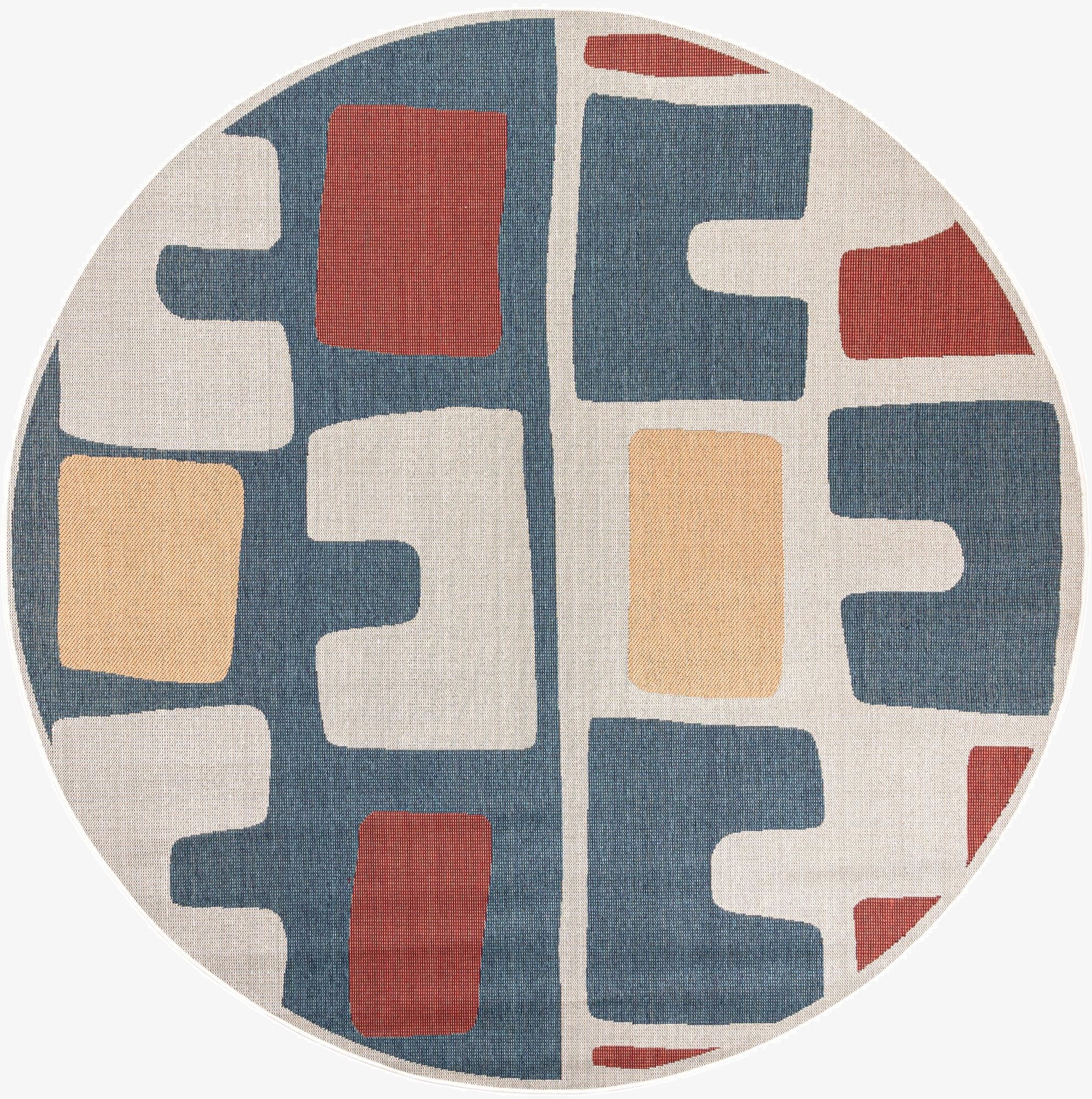  10' x 10'  Washable Baja Indoor / Outdoor Round Rug