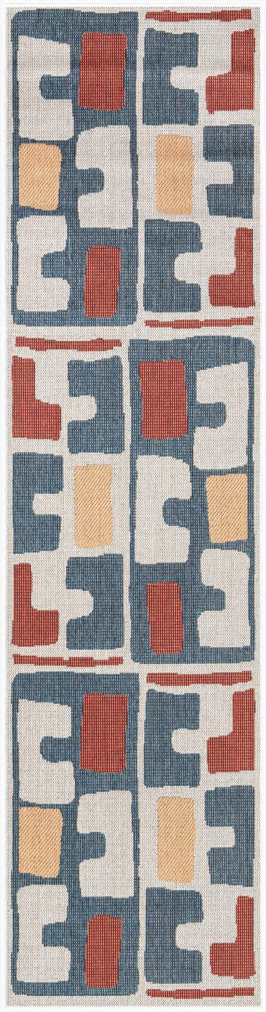  2' 7 x 10'  Washable Baja Indoor / Outdoor Runner Rug