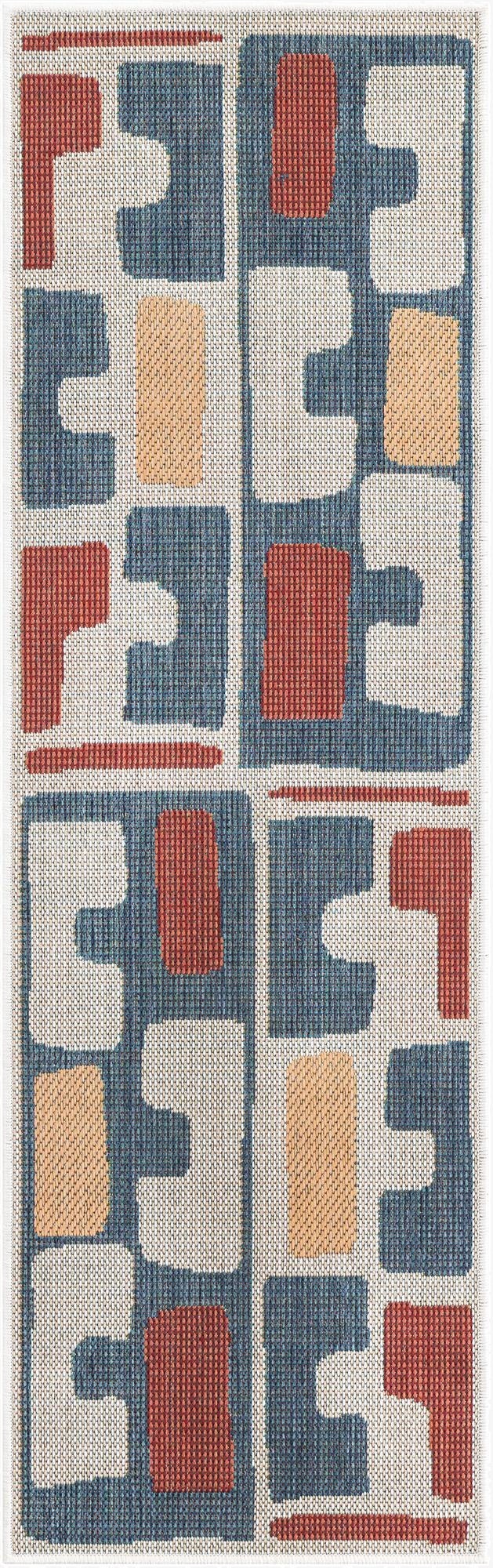  2' x 6' 1  Washable Baja Indoor / Outdoor Runner Rug