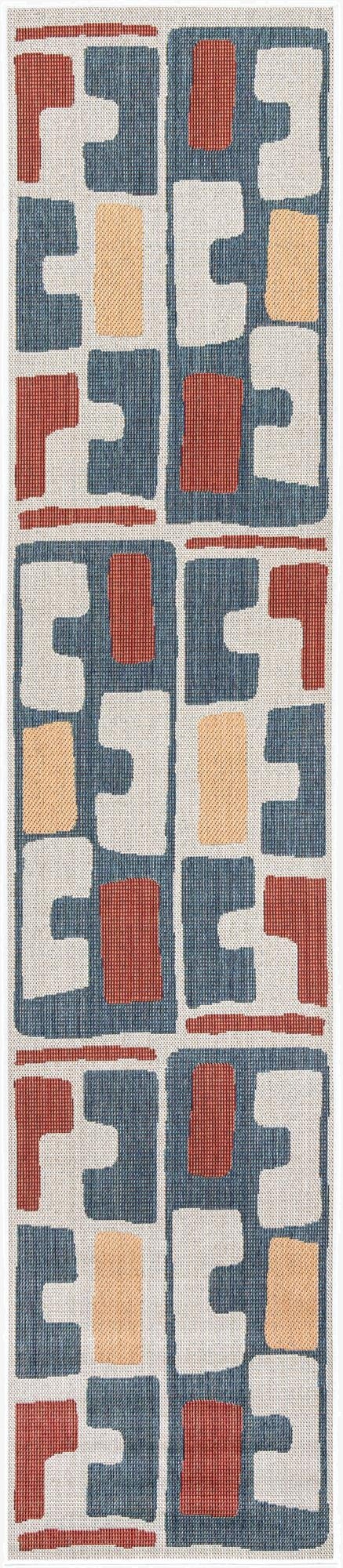  2' 7 x 12'  Washable Baja Indoor / Outdoor Runner Rug