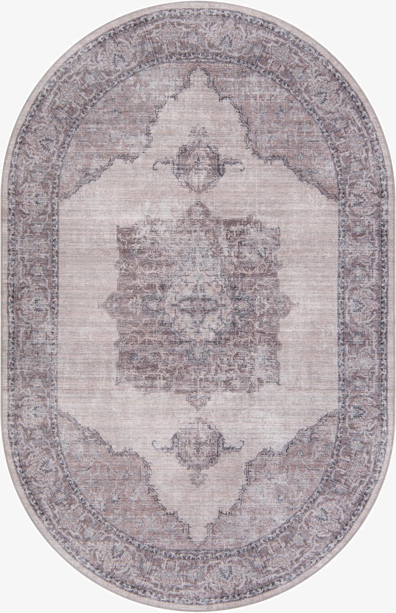  6' x 9'  Washable Mangata Oval Rug