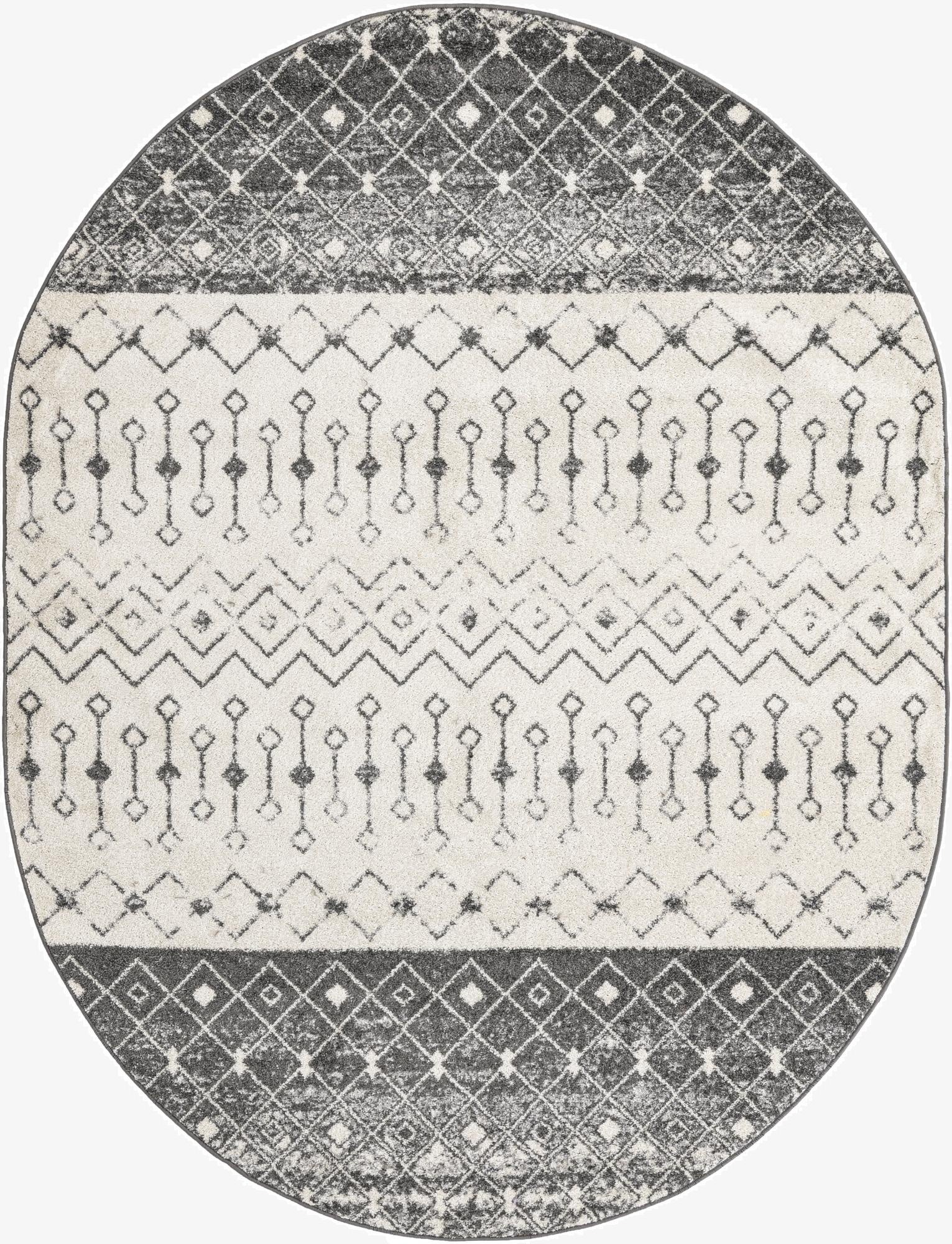  7' 10 x 10' Moroccan Trellis Oval Rug