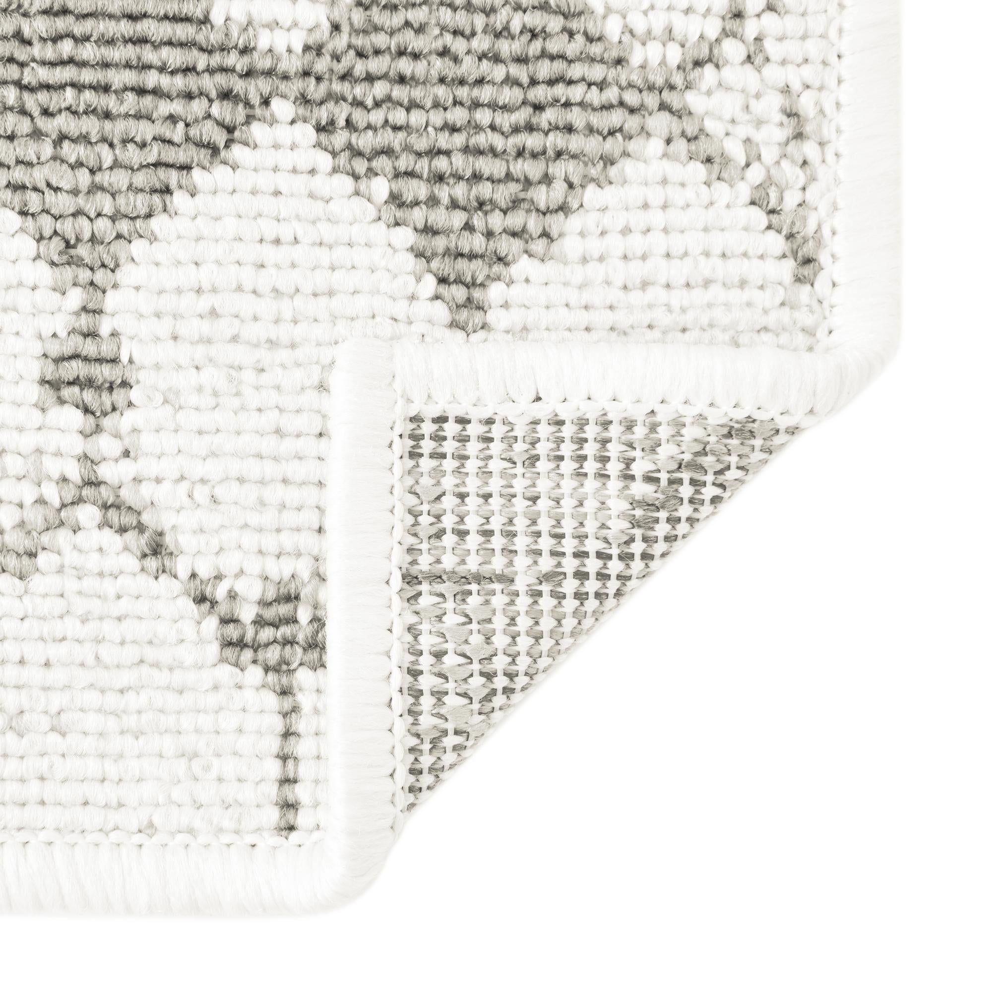 Ivory and Gray 9' x 12' Lattice Indoor / Outdoor Rug | Rugs.com