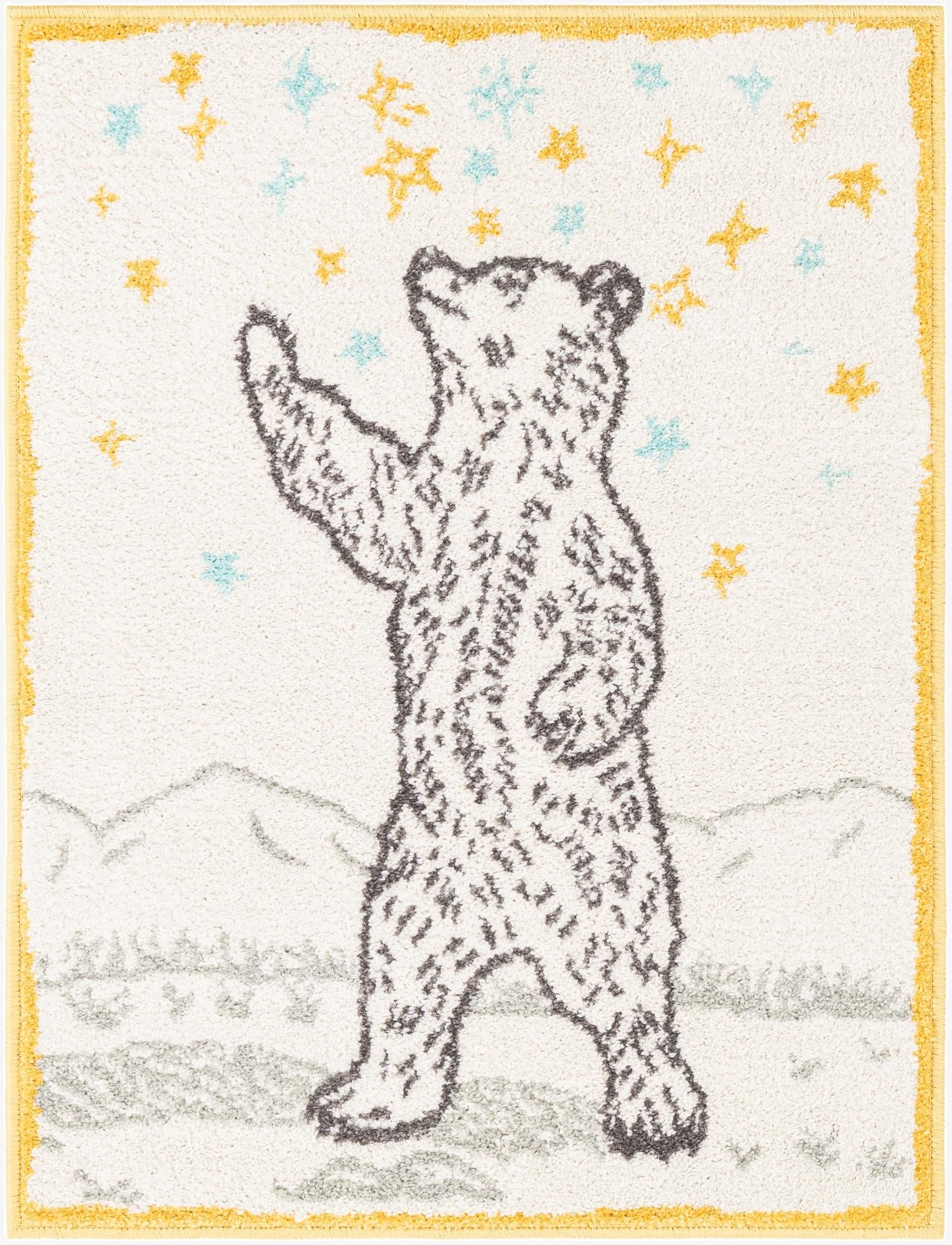  2' 2 x 2' 11 Bear Whimsy Kids Rug
