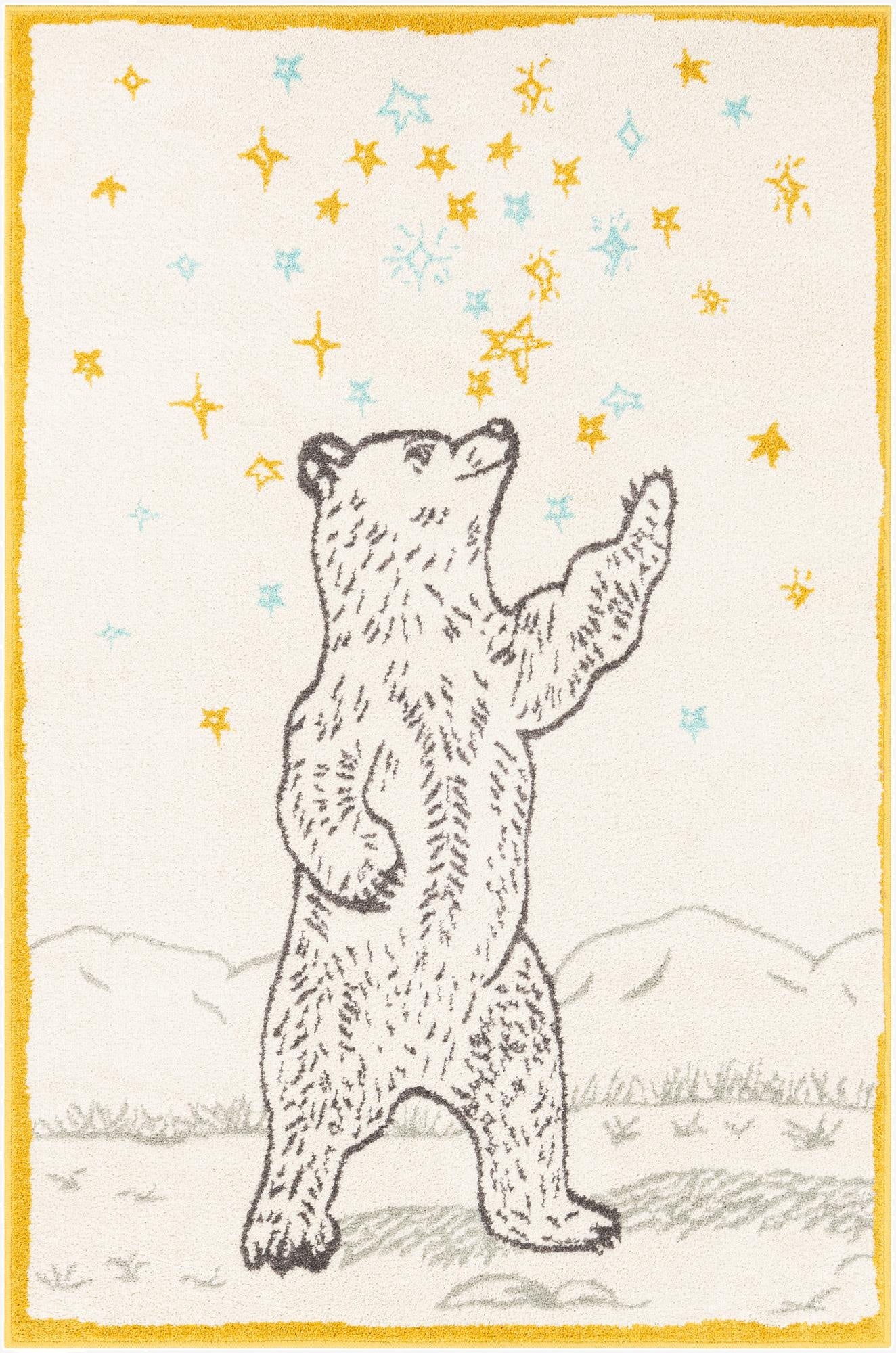  3' 11 x 5' 11 Bear Whimsy Kids Rug