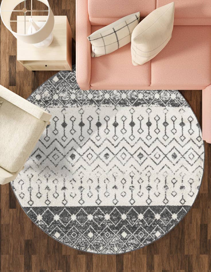 Detail image of  6' x 6' Moroccan Trellis Round Rug