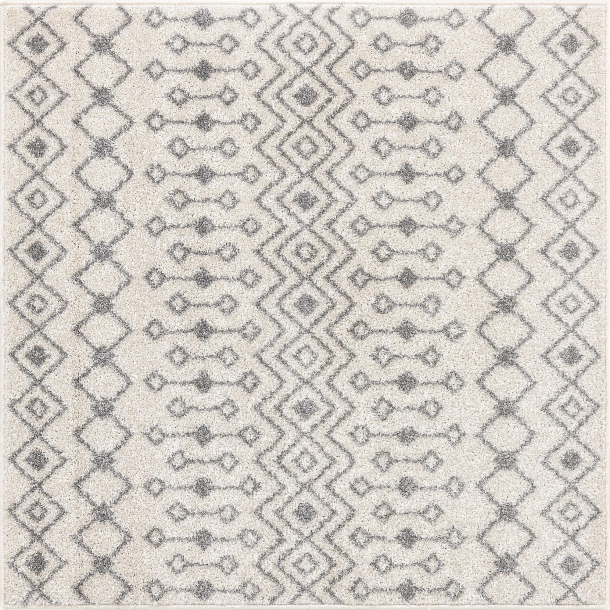  4' x 4' Moroccan Trellis Square Rug