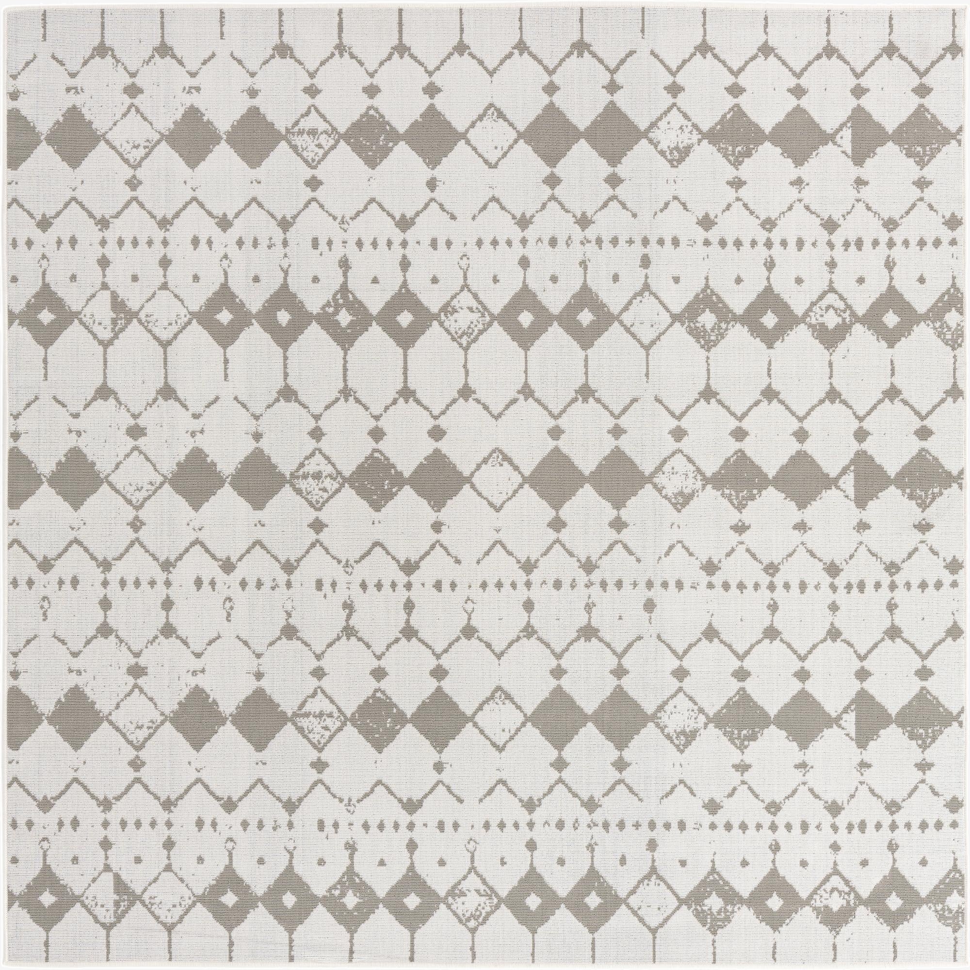  7' 10 x 7' 10  Washable Lattice Indoor / Outdoor Square Rug