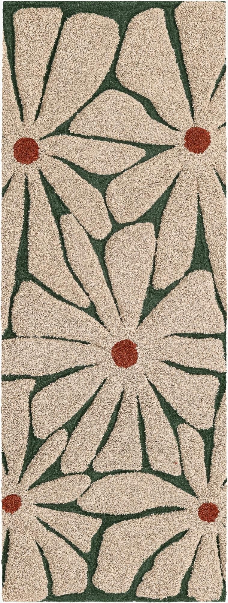  2' x 6' 1 Handtufted Wool Runner Rug