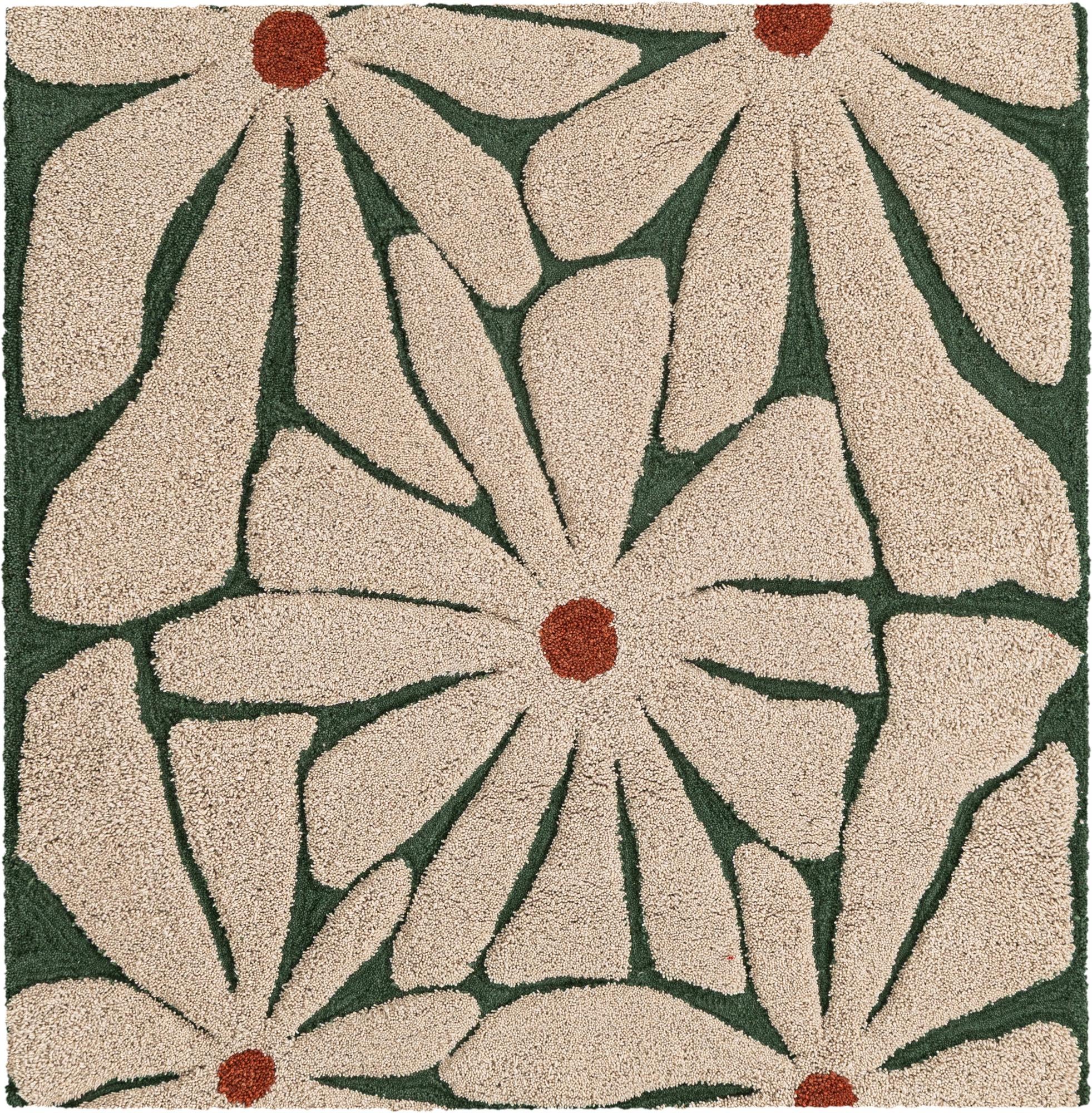 Rug Ivory and Green Swatch link