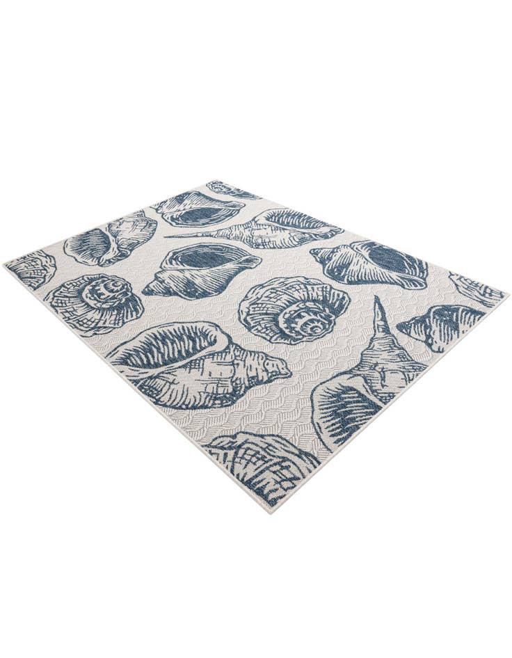 Detail image of  5' 3 x 7'  Washable Coastal Indoor / Outdoor Rug