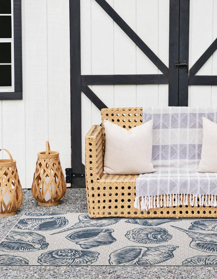 Detail image of  9' x 12'  Washable Coastal Indoor / Outdoor Rug