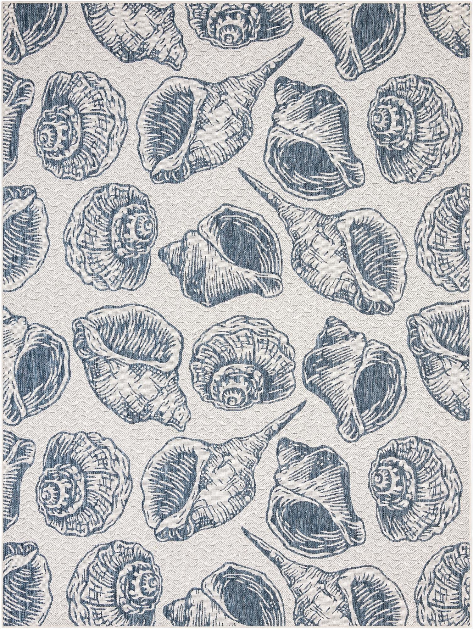  9' x 12'  Washable Coastal Indoor / Outdoor Rug