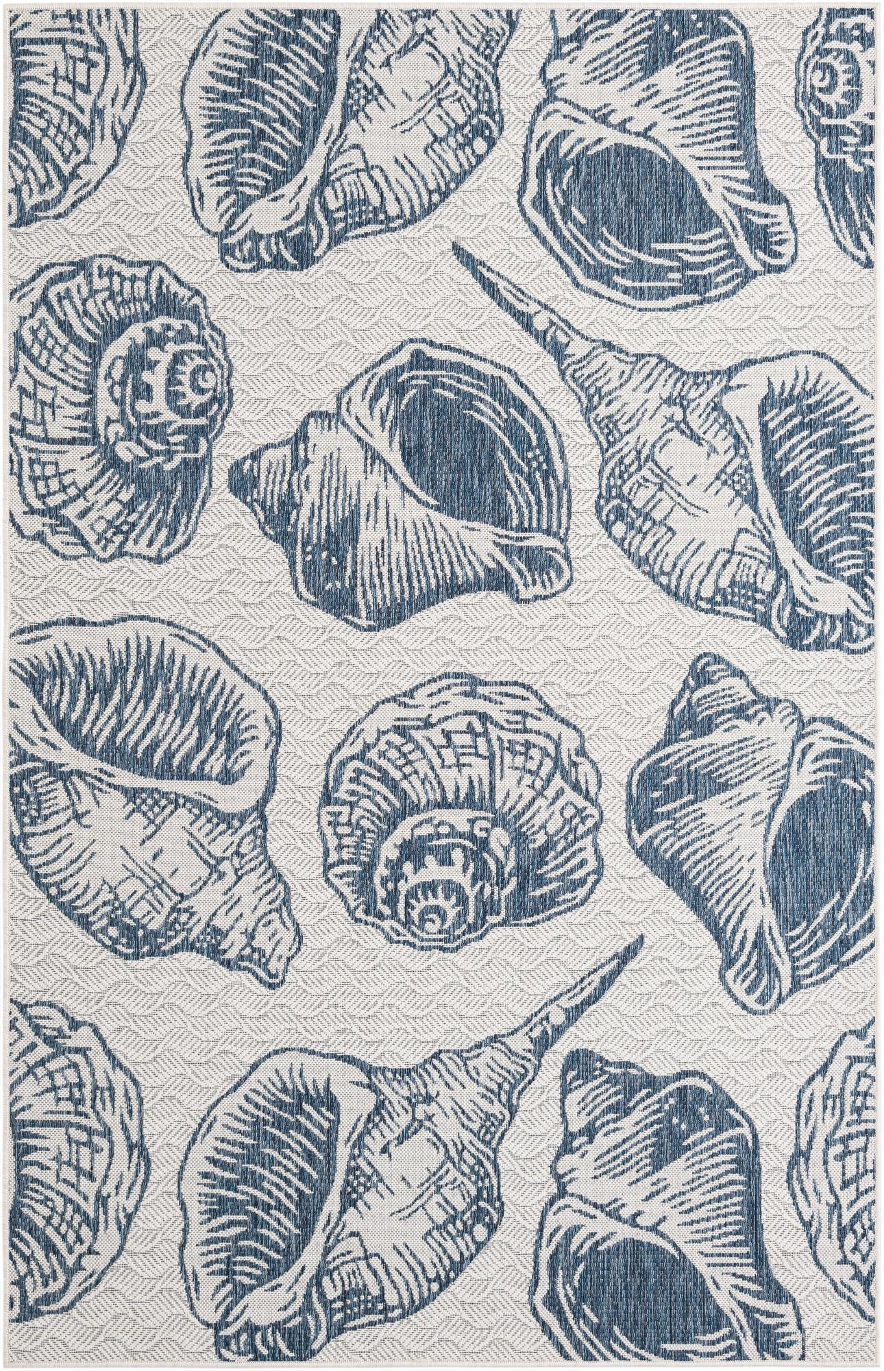  5' 3 x 8'  Washable Coastal Indoor / Outdoor Rug