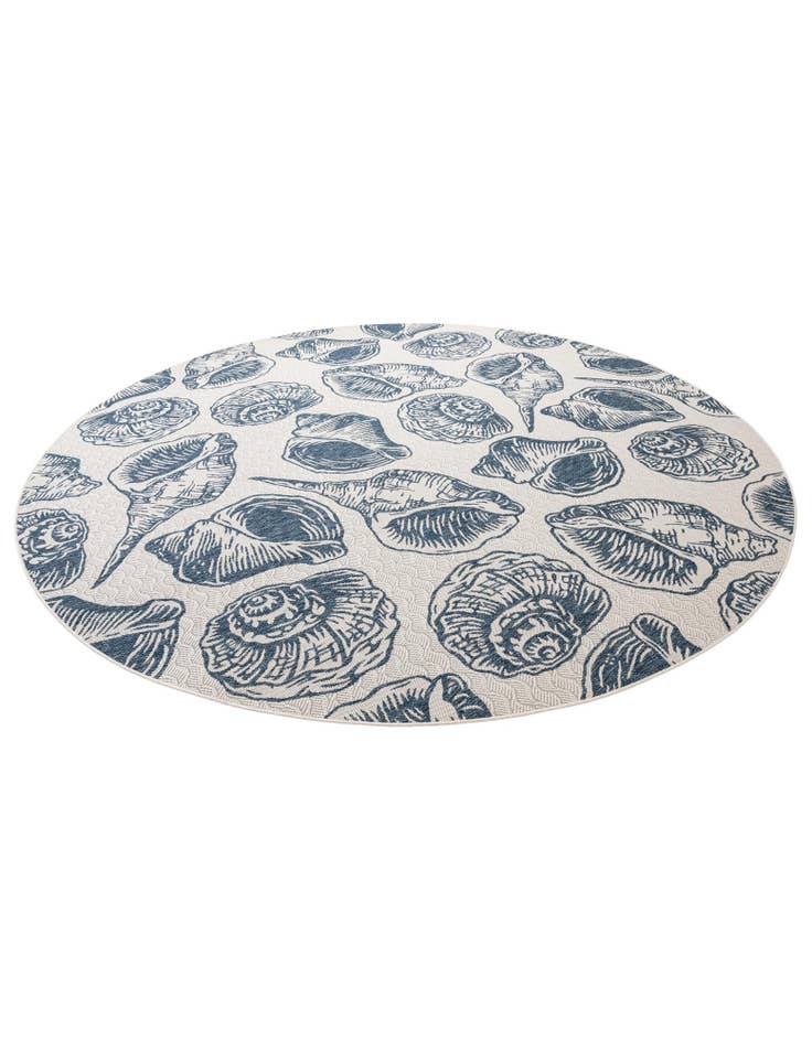Detail image of  12' x 12'  Washable Coastal Indoor / Outdoor Round Rug
