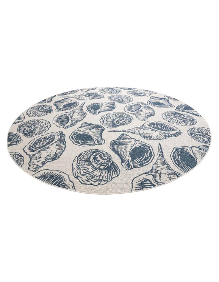 Detail image of  12' x 12'  Washable Coastal Indoor / Outdoor Round Rug