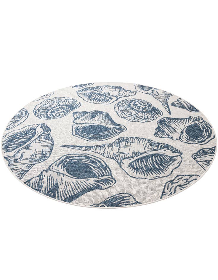 Detail image of  7' 10 x 7' 10  Washable Coastal Indoor / Outdoor Round Rug