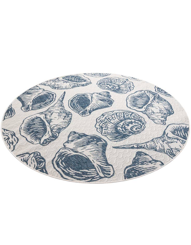 Detail image of  7' 10 x 7' 10  Washable Coastal Indoor / Outdoor Round Rug