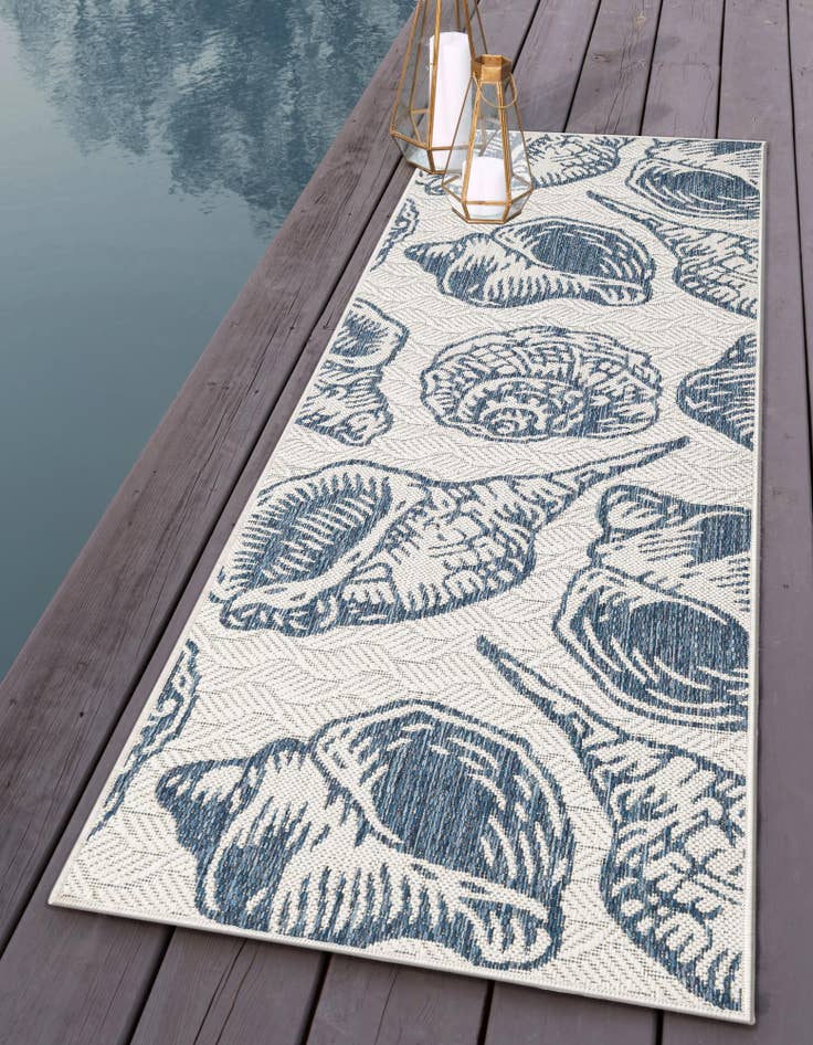 Detail image of  2' x 5' 3  Washable Coastal Indoor / Outdoor Runner Rug