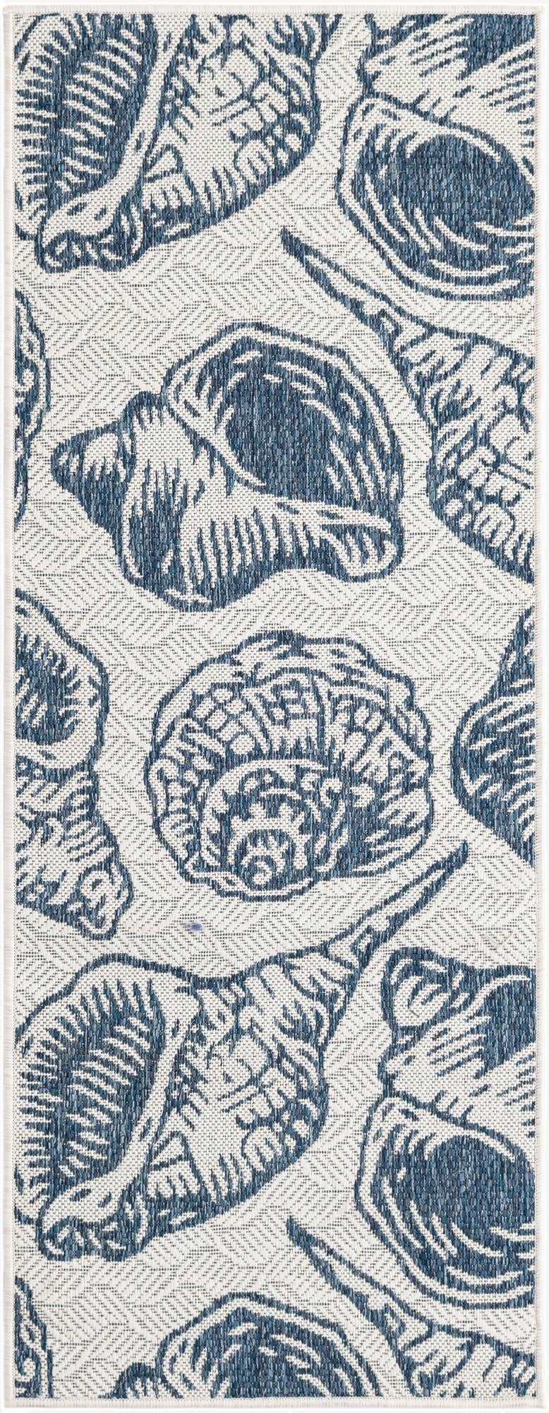  2' x 5' 3  Washable Coastal Indoor / Outdoor Runner Rug