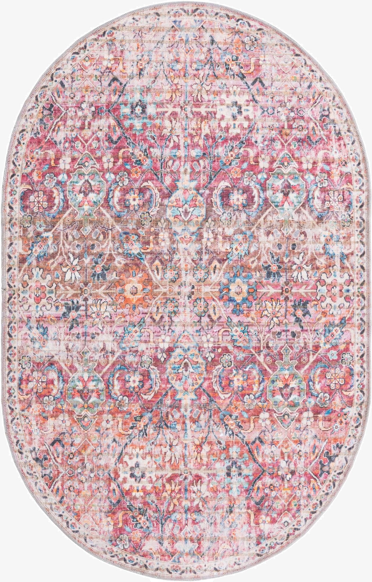  4' x 6'  Washable Nostalgia Oval Rug