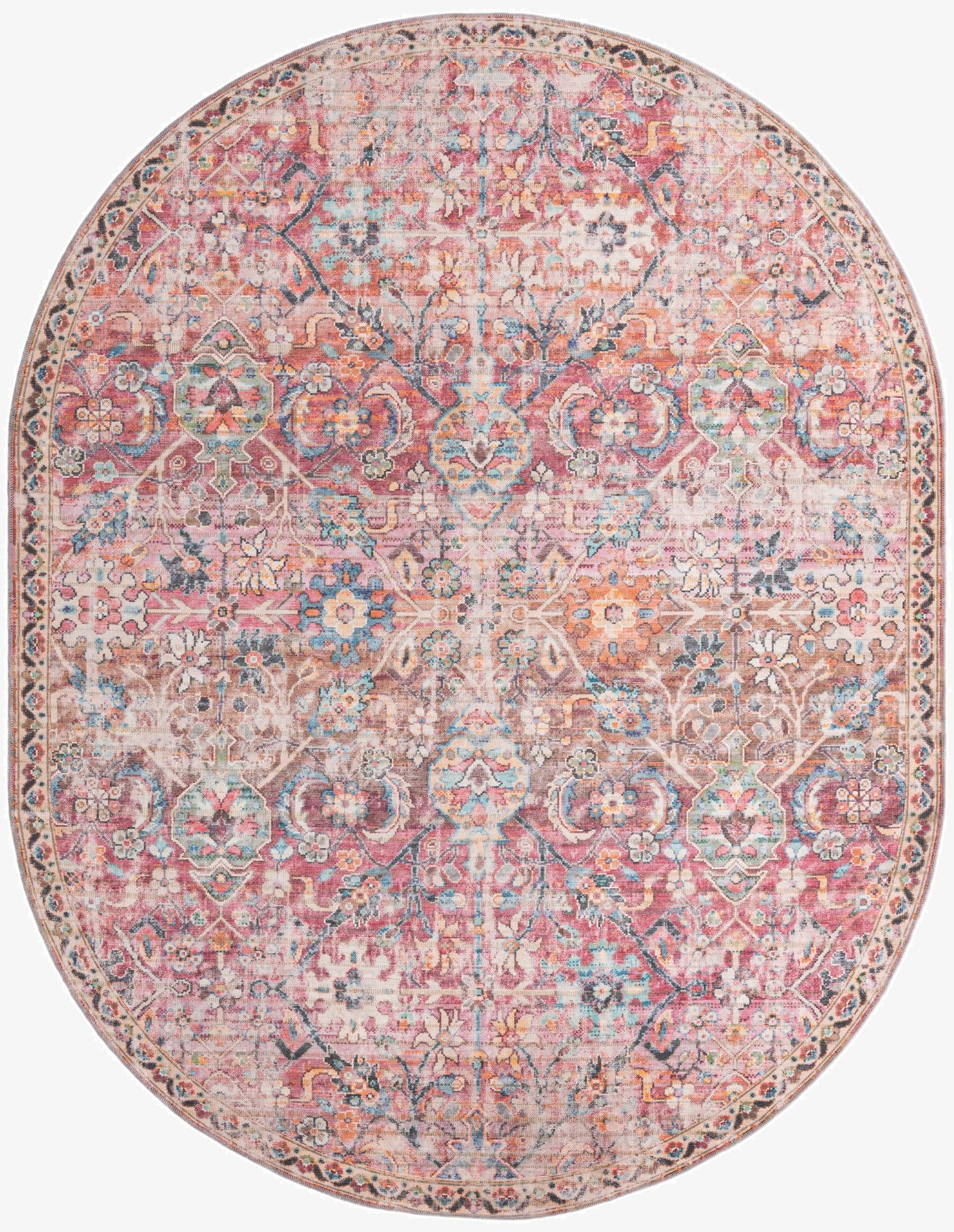  7' 10 x 10'  Washable Nostalgia Oval Rug