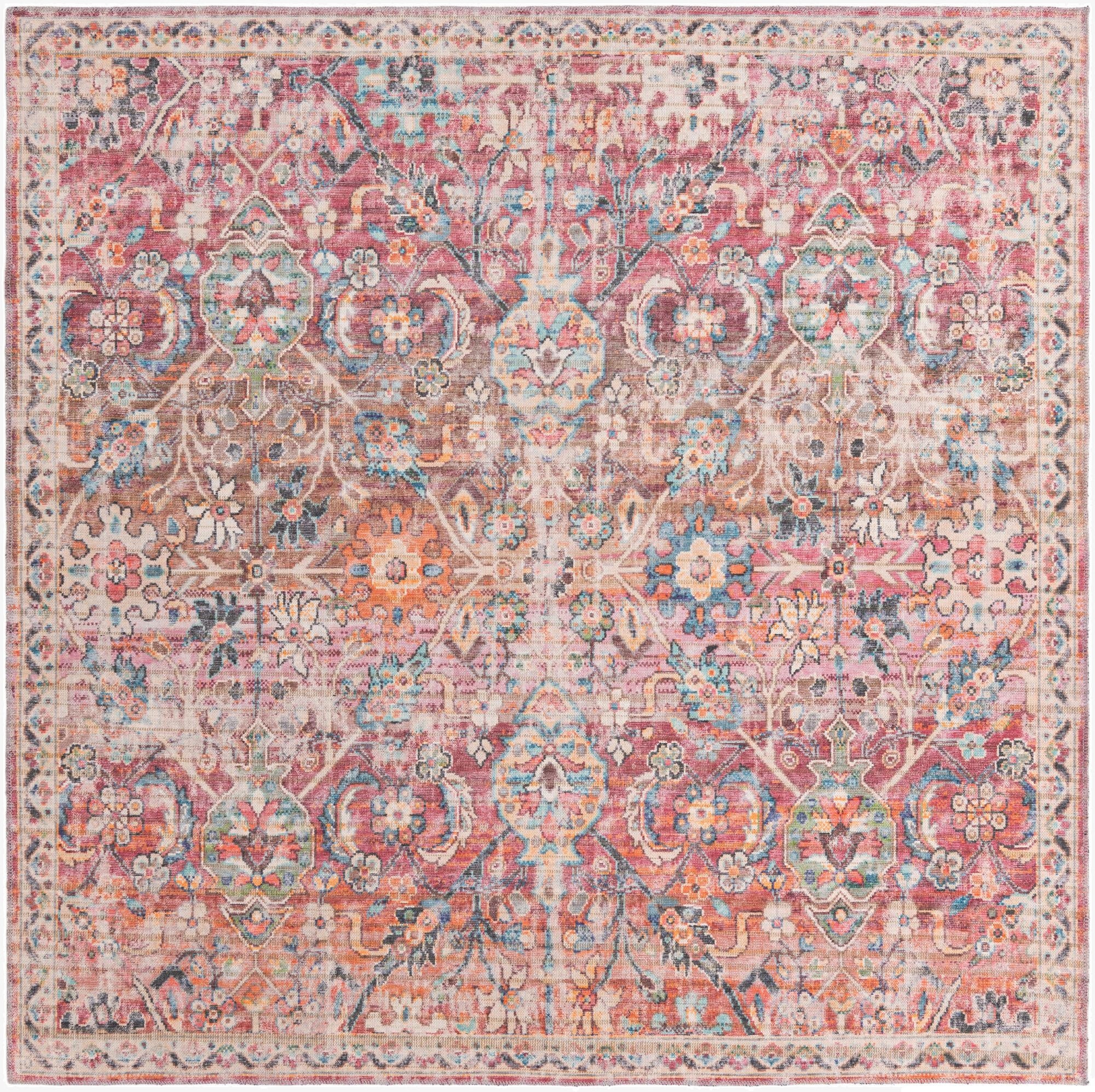  7' 10 x 7' 10  Washable Nostalgia Square Rug