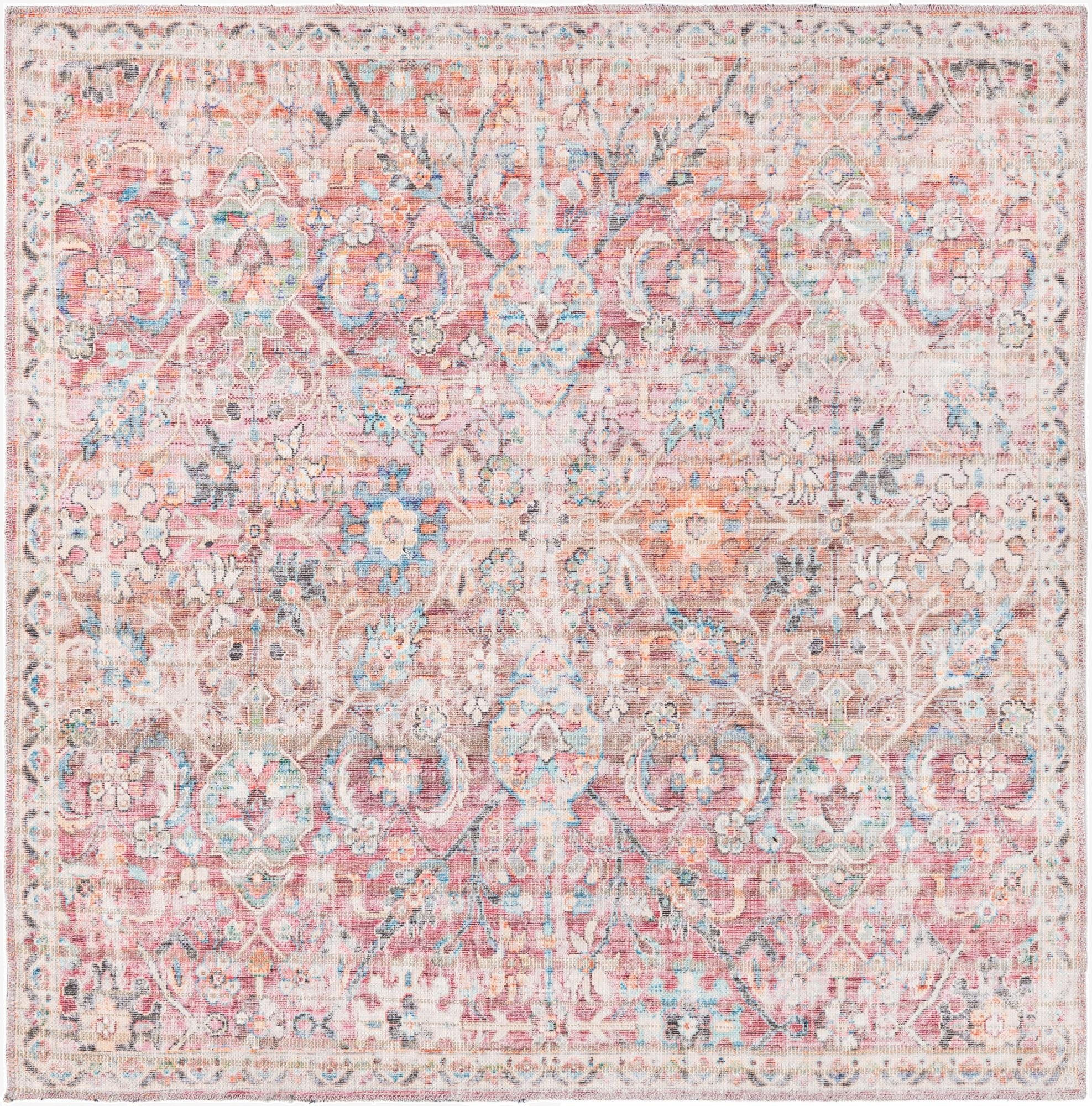  5' 3 x 5' 3  Washable Nostalgia Square Rug
