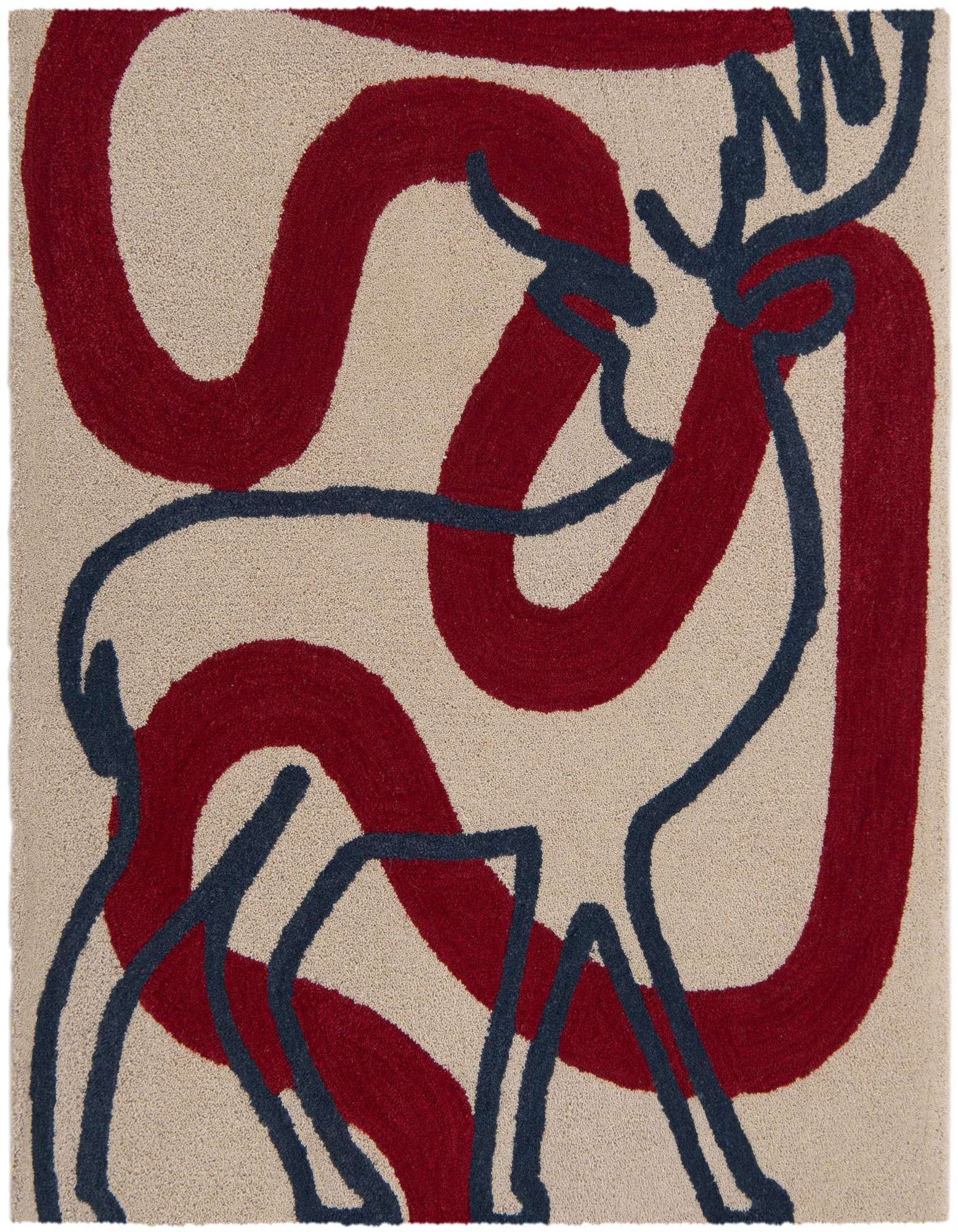 Primary image  6' 1 x 6' 1 Handtufted Wool Square Rug