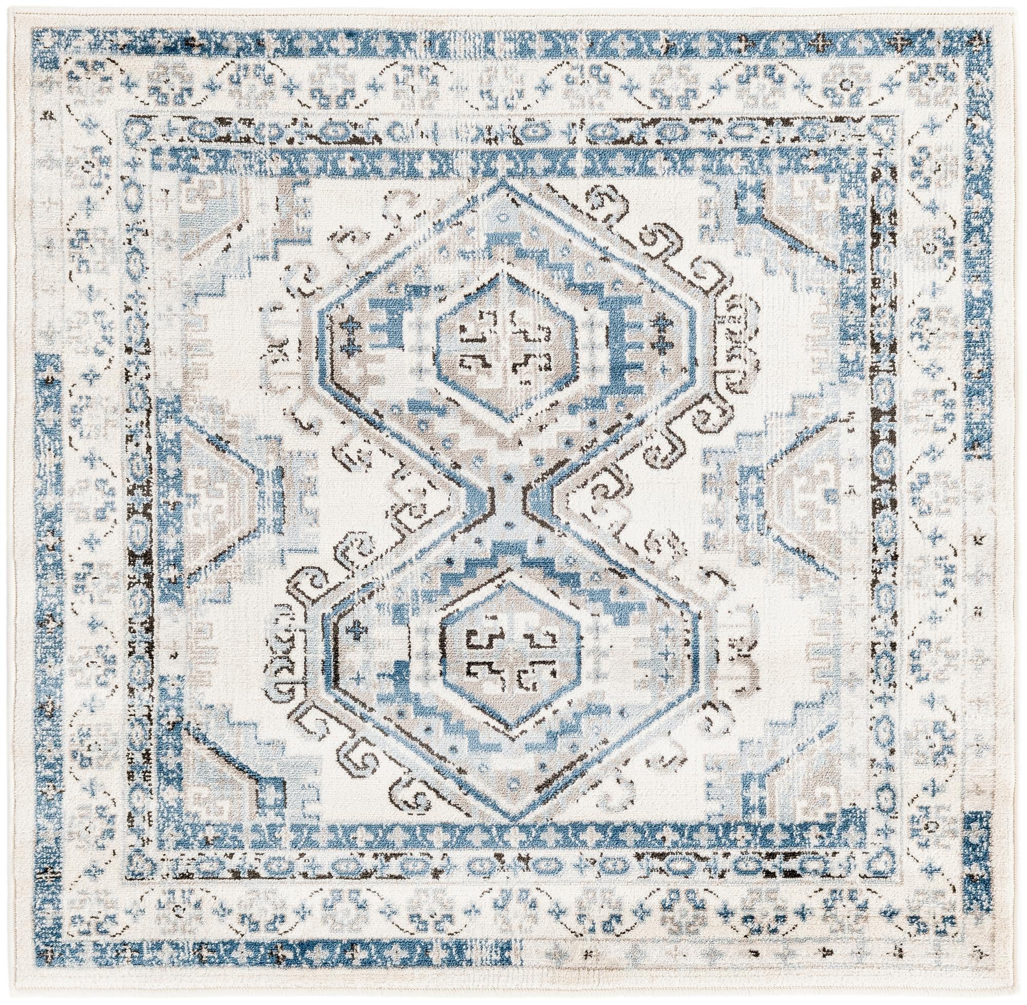 Ivory＆Co.　Charlotte Ivory 4' x 4' Charlotte Square Rug | Rugs.com