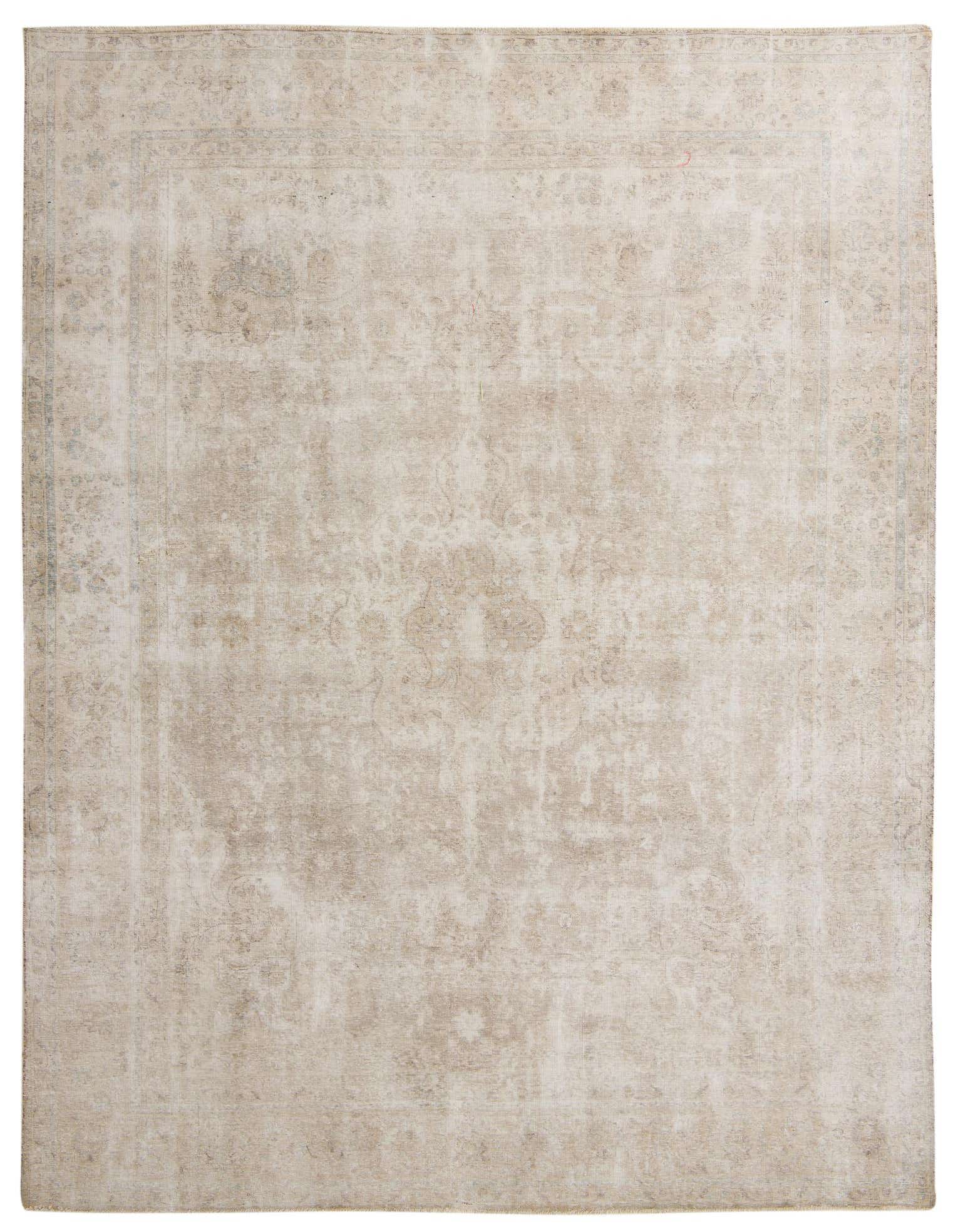 A large 10x13 rectangular Ultra Vintage wool rug in shades of brown, tan, and cream, featuring a faded Persian-inspired pattern and border.