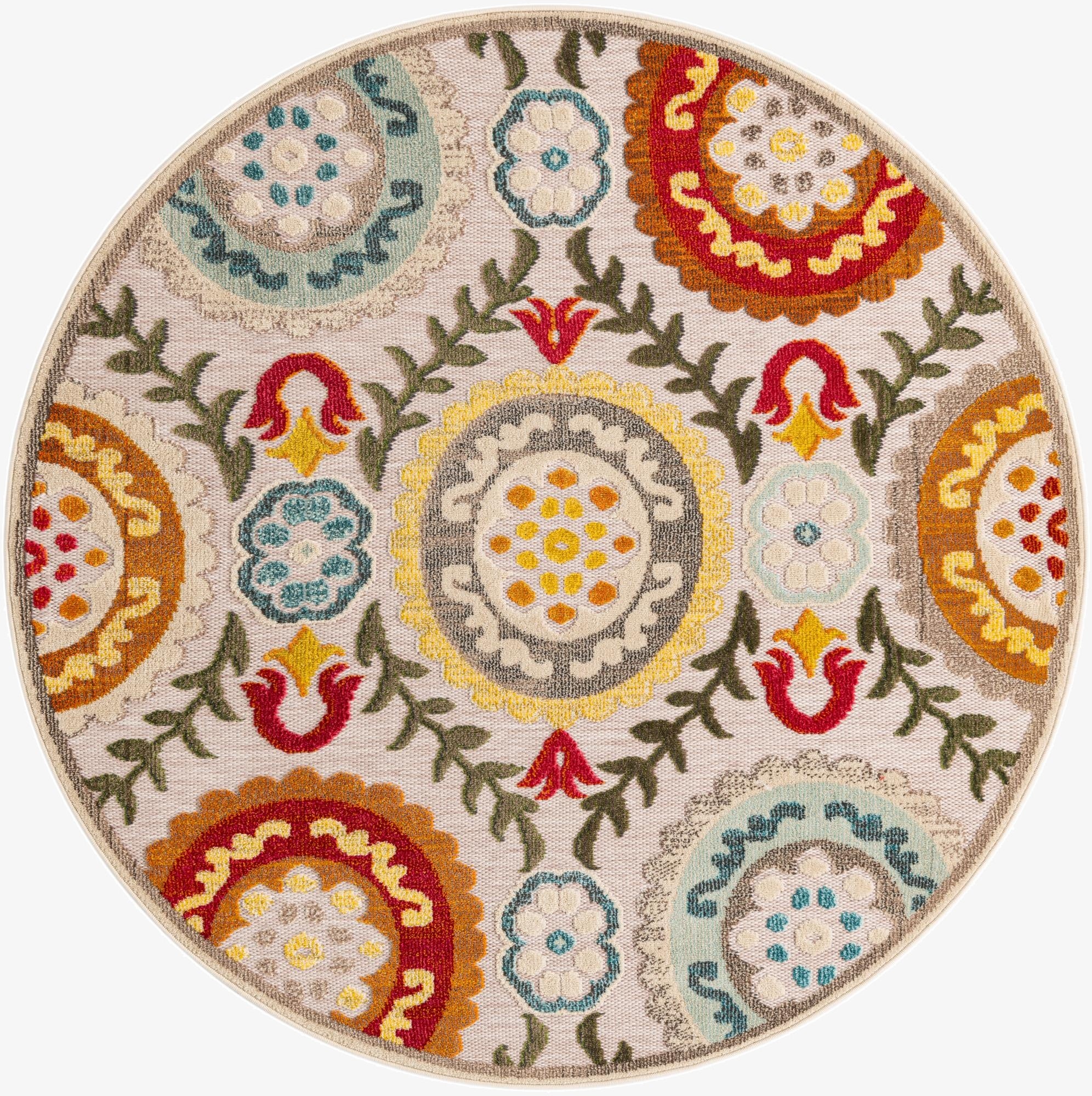  6' x 6'  Washable Casablanca Indoor / Outdoor Round Rug