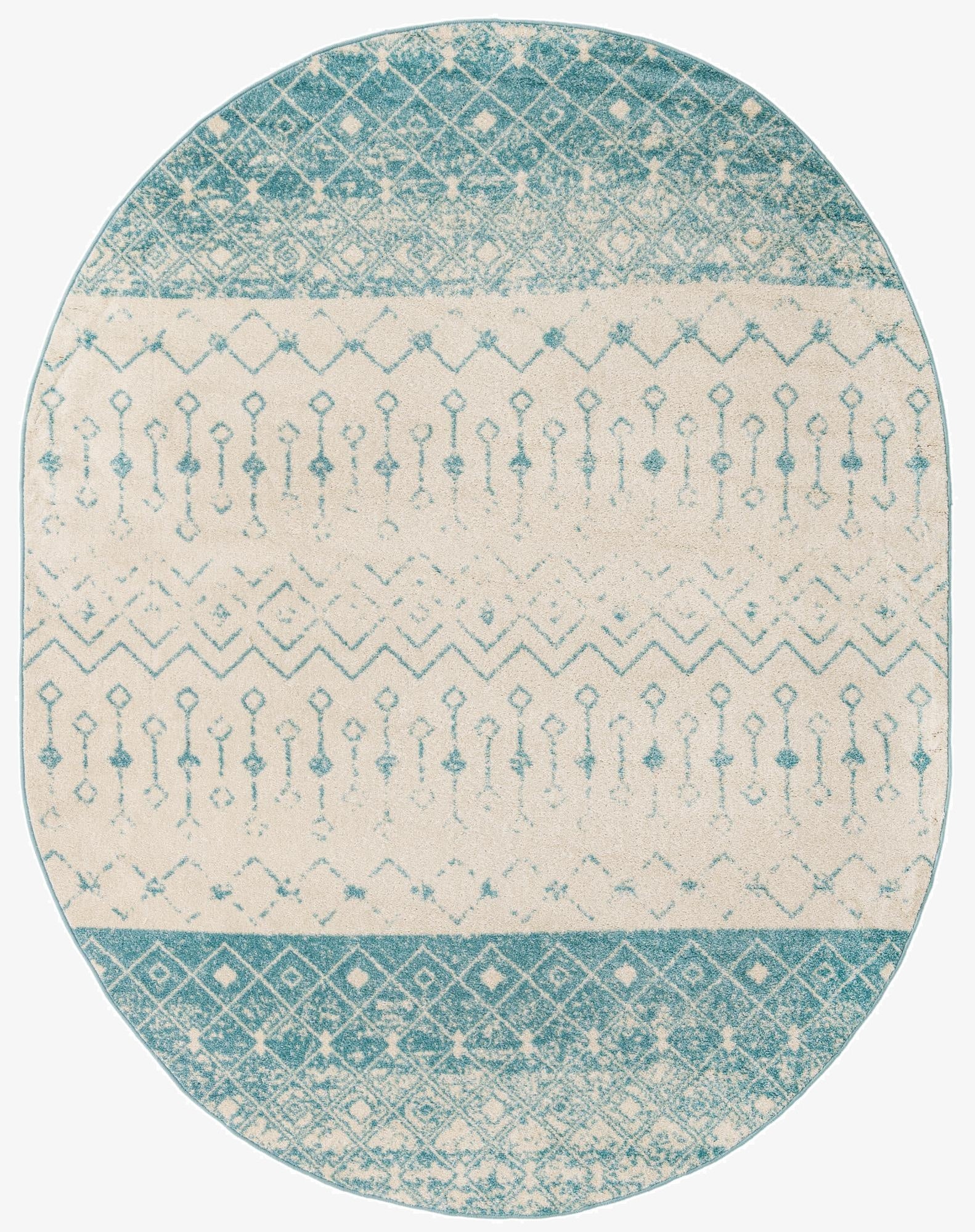  7' 10 x 10' Moroccan Trellis Oval Rug