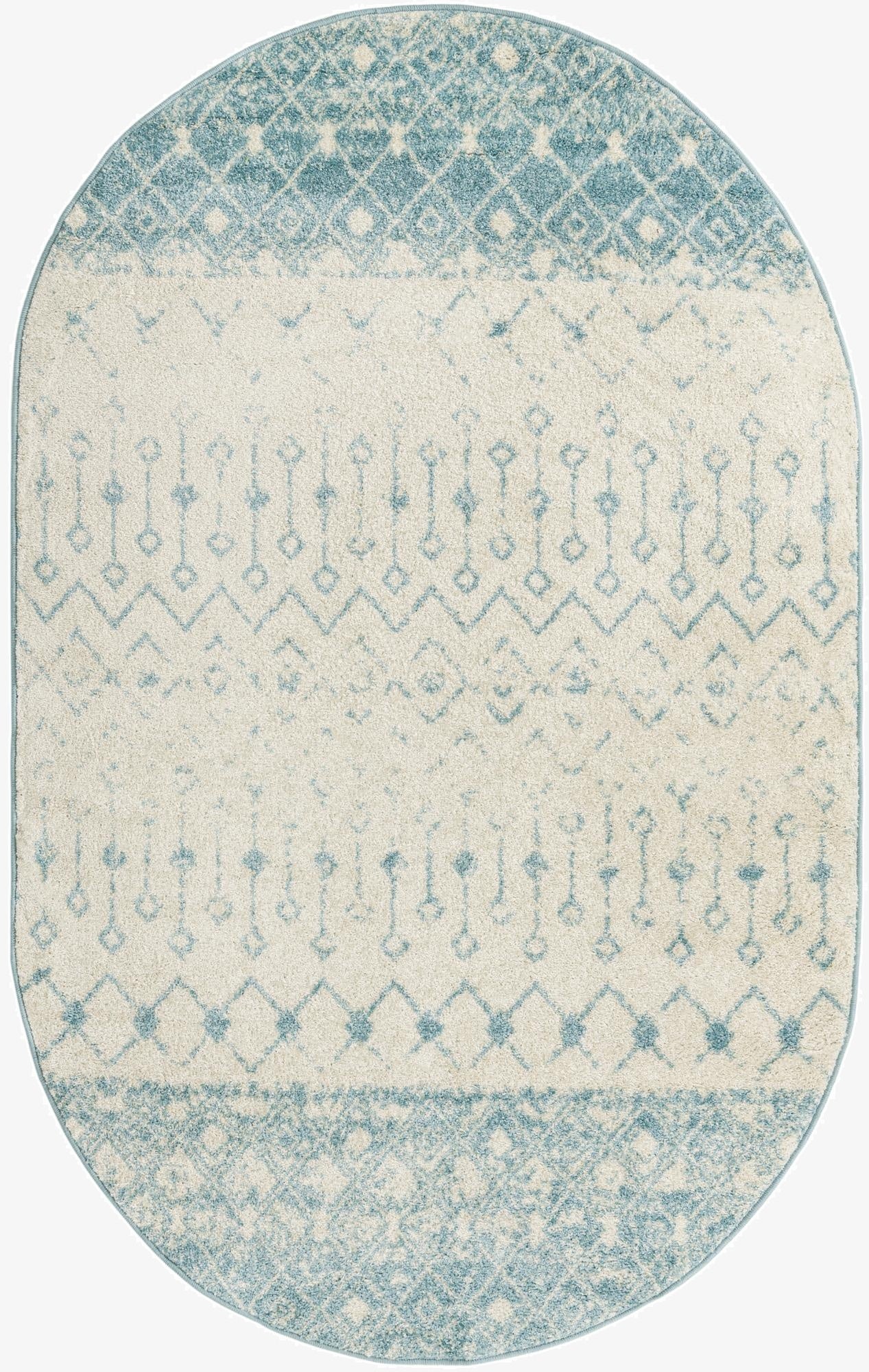  5' 3 x 8' Moroccan Trellis Oval Rug