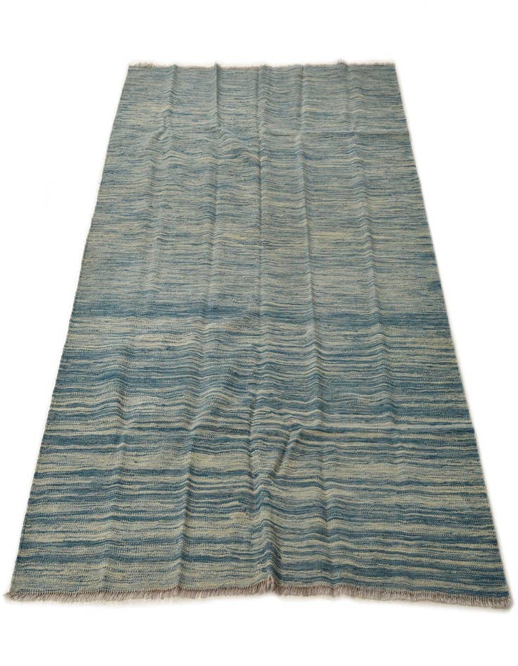 Detail image of  4' 9 x 6' 5  Hand Woven Kilim Modern Wool Rug