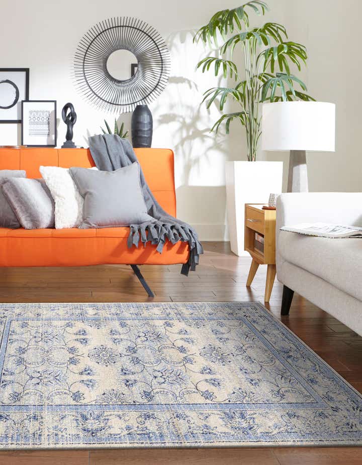 Ivory Blue 9' x 12' Miranda Rug | Rugs.com