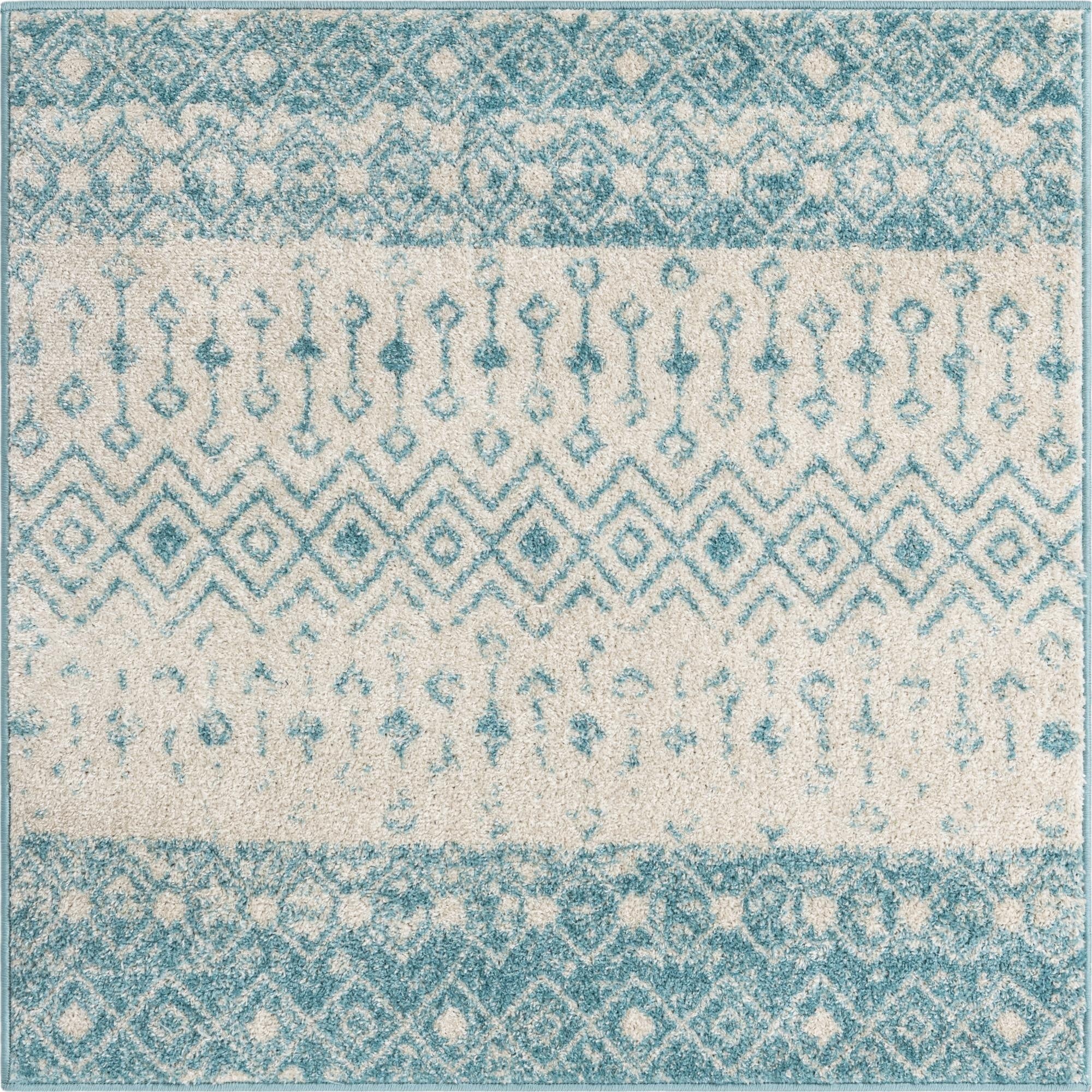  4' x 4' Moroccan Trellis Square Rug