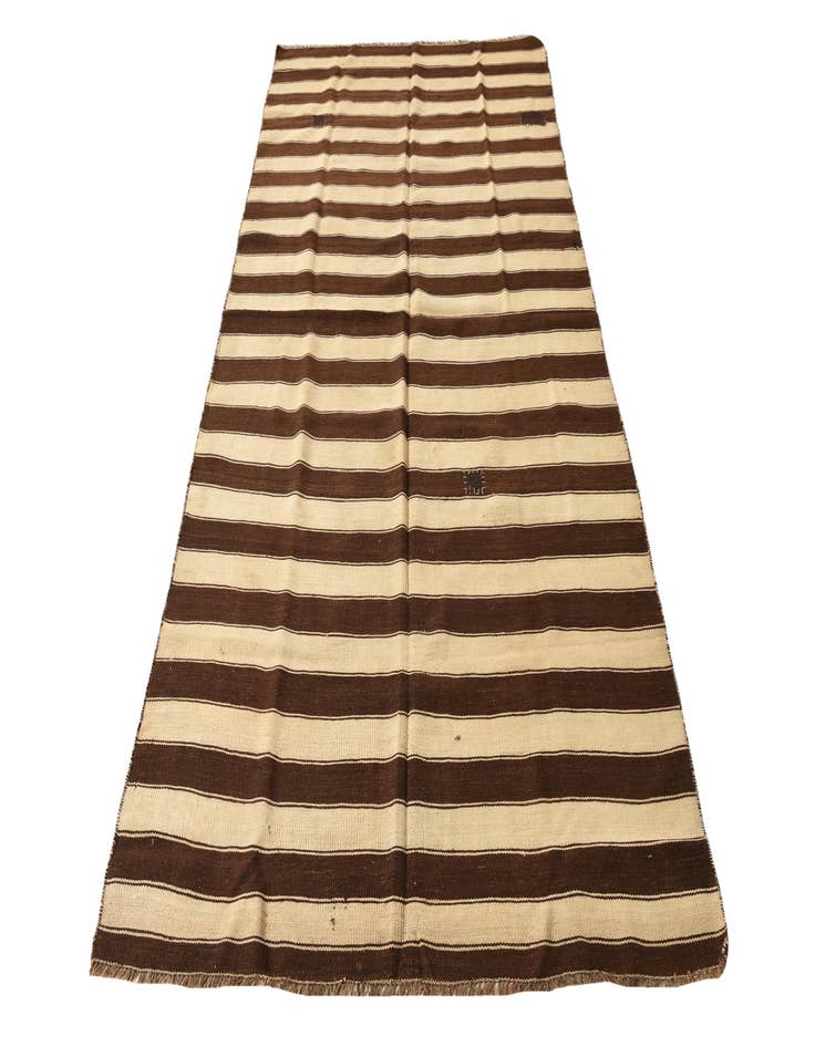 Detail image of  4' 9 x 9' 5  Hand Woven Kilim Fars Wool Rug