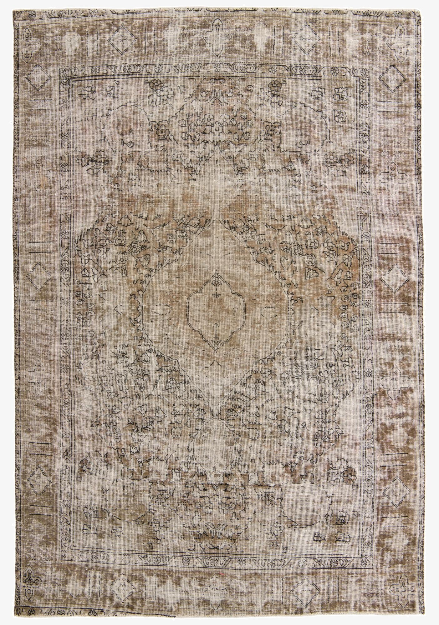  6' 4 x 9' 4  Hand Knotted Ultra Vintage Persian Wool Rug