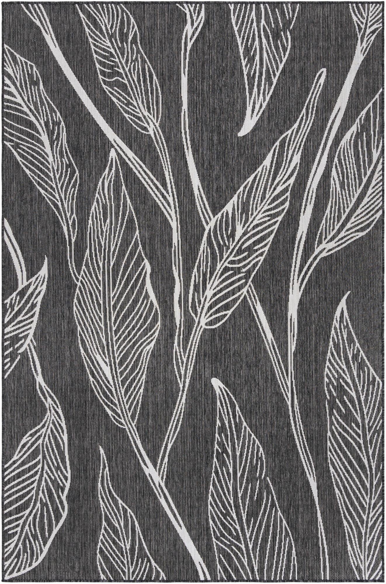  6' x 9'  Washable Botanical Indoor / Outdoor Rug