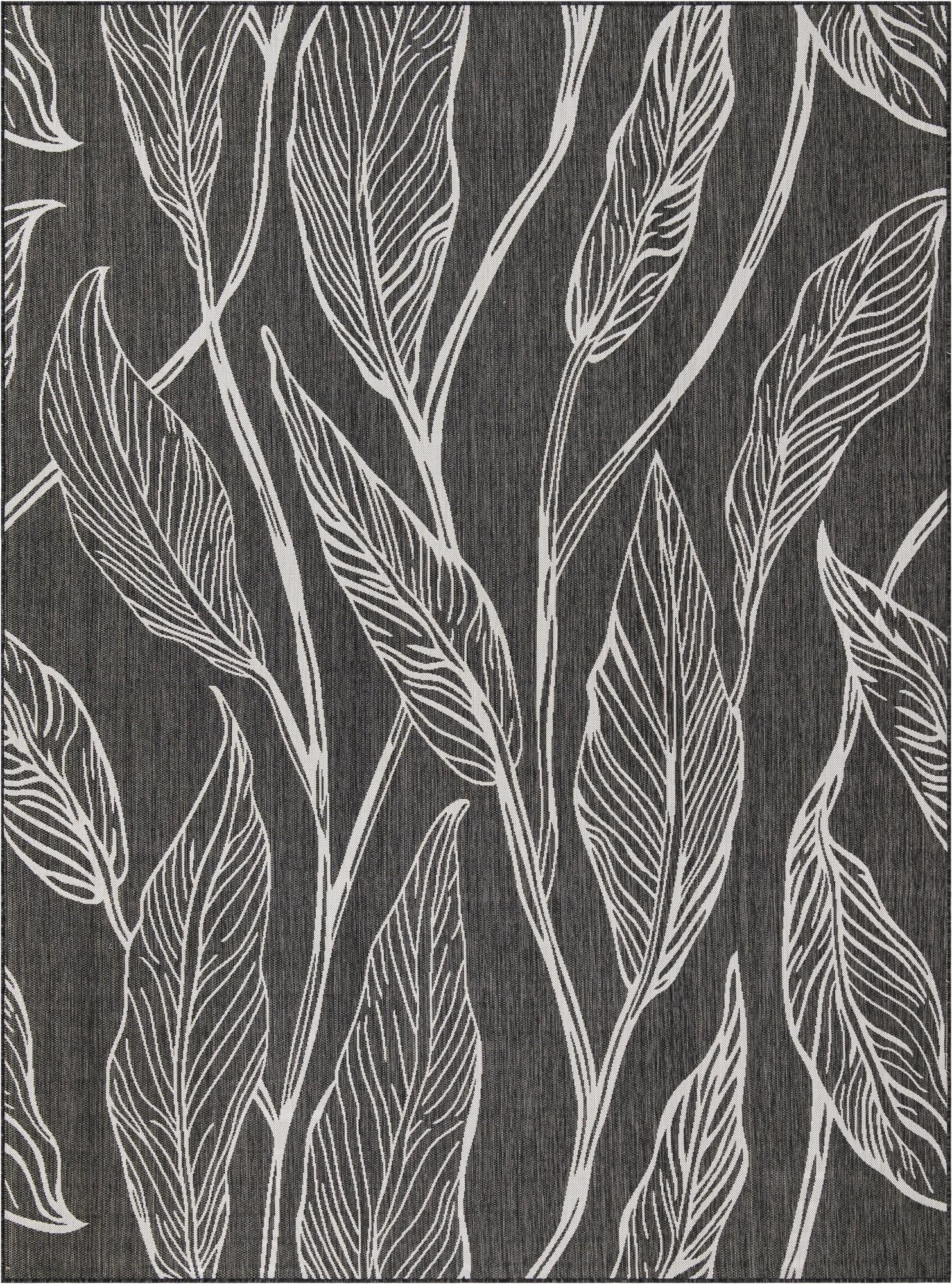  9' x 12'  Washable Botanical Indoor / Outdoor Rug