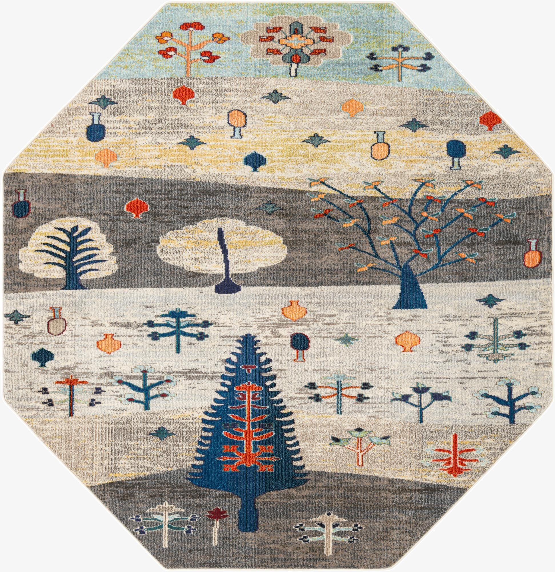  7' 10 x 7' 10  Washable Vivid Octagon Rug