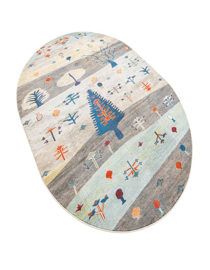 Detail image of  7' 10 x 10'  Washable Vivid Oval Rug