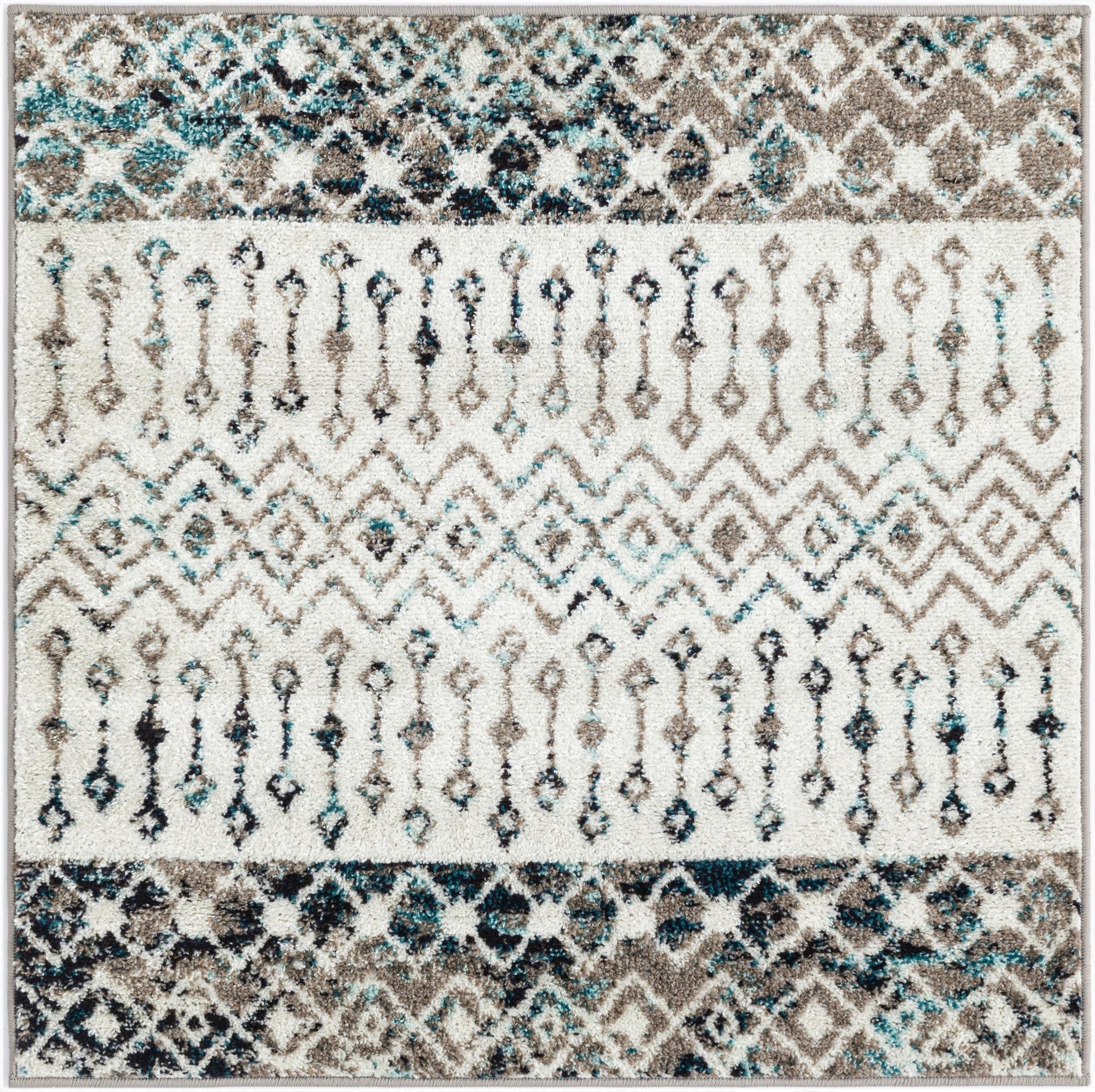  3' x 3' Moroccan Trellis Square Rug