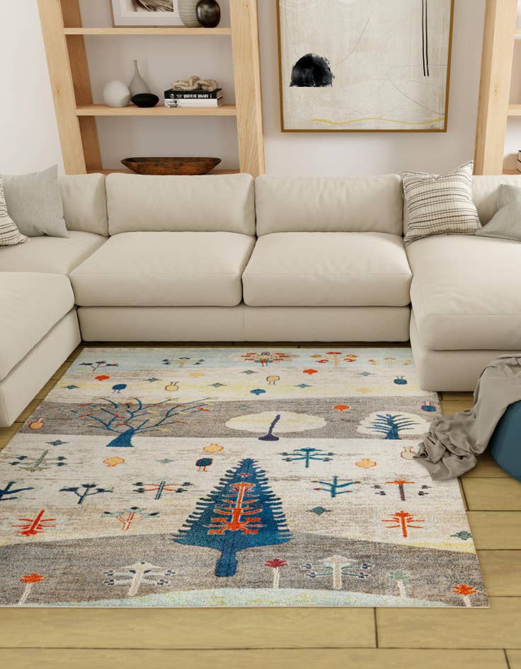 Detail image of  7' 10 x 7' 10  Washable Vivid Square Rug